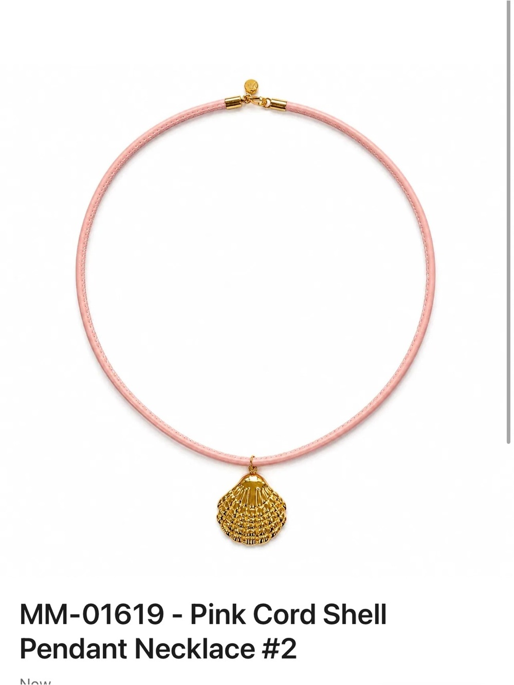 Mayamar Pink Cord Shell Pendant Necklace #2